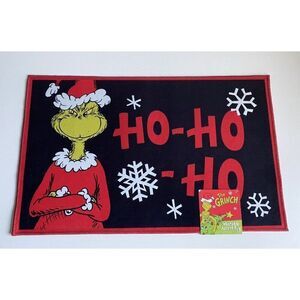 Dr. Seuss The Grinch HO HO HO Washable Accent Rug 20 X 32” Christmas Holiday NEW